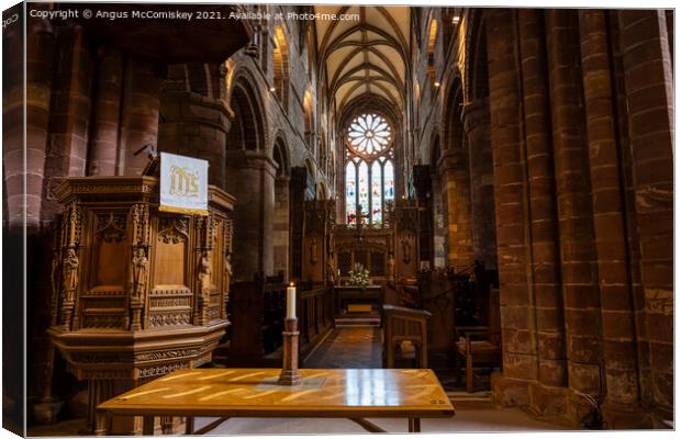 Interior of St Magnus Cathedral, Kirkwall Canvas Print by Angus McComiskey