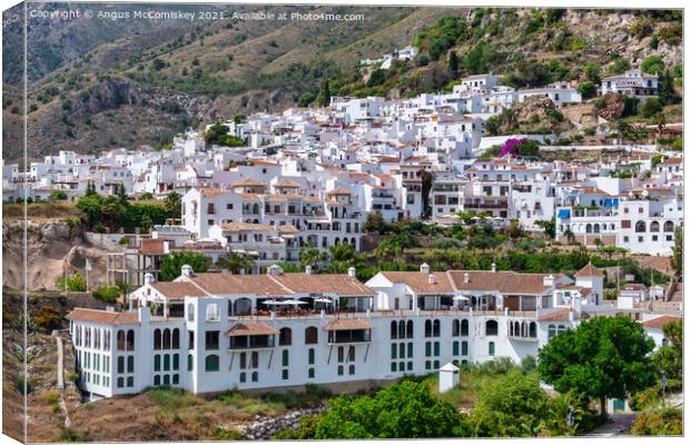 White village of Frigiliana in Andalusia, Spain Canvas Print by Angus McComiskey