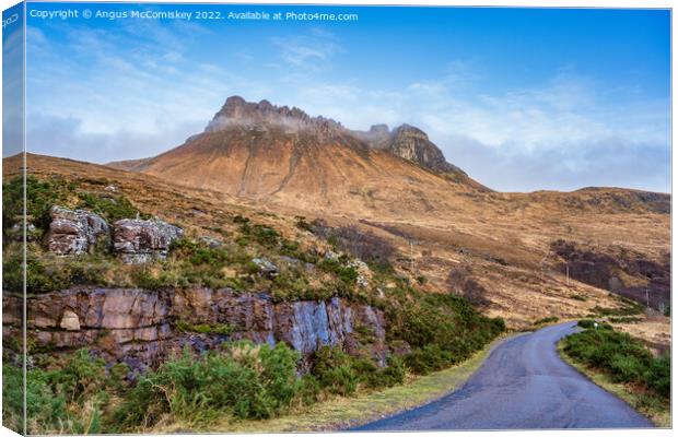 Stac Pollaidh from scenic road to Achiltibuie Canvas Print by Angus McComiskey