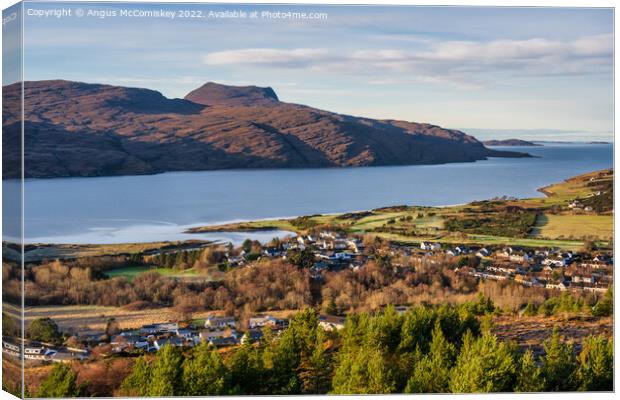 View across Loch Broom from Ullapool Hill Canvas Print by Angus McComiskey
