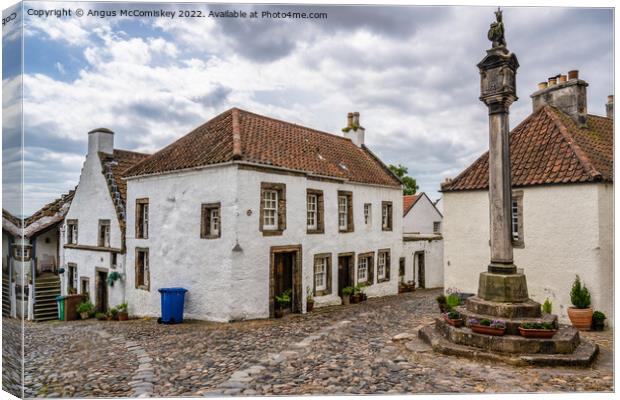 The Mercat Cross in village of Culross in Fife Canvas Print by Angus McComiskey