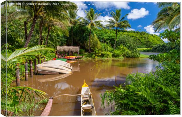 Komokila Historic Village on Kauai Island, Hawaii Canvas Print by Angus McComiskey