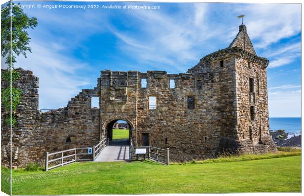 Ruins of St Andrews Castle, Kingdom of Fife Canvas Print by Angus McComiskey