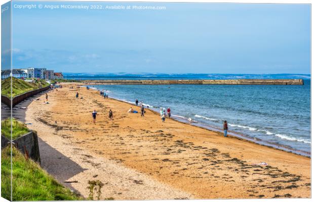 East Sands beach at St Andrews in Fife, Scotland Canvas Print by Angus McComiskey