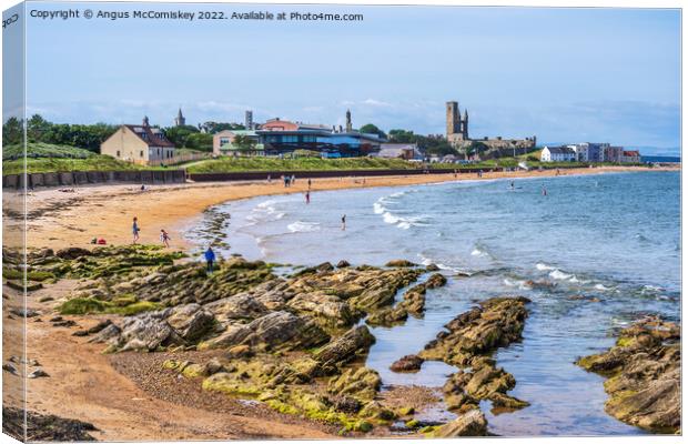 St Andrews East Sands beach in Fife, Scotland Canvas Print by Angus McComiskey