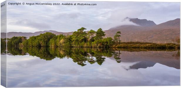 Loch Cul Dromannan Coigach Peninsula panorama Canvas Print by Angus McComiskey