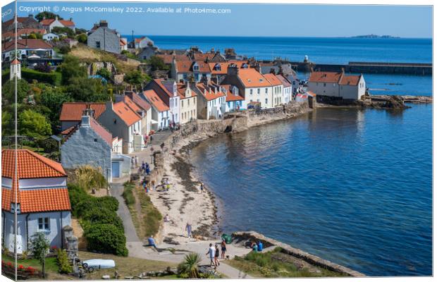 Colourful seafront houses in Pittenweem Canvas Print by Angus McComiskey