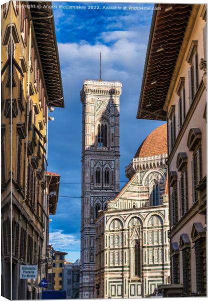 Campanile and Duomo at sunrise, Florence, Tuscany Canvas Print by Angus McComiskey