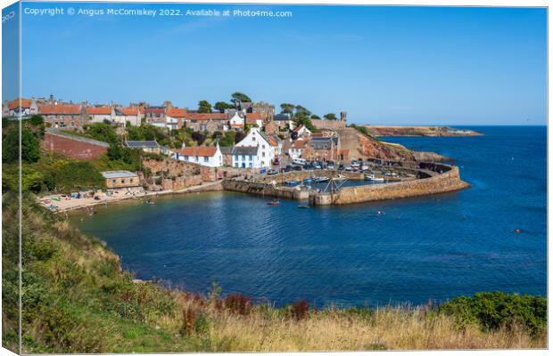 Crail harbour and beach in East Neuk of Fife Canvas Print by Angus McComiskey