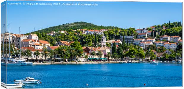 Panoramic view of seafront at Cavtat in Croatia Canvas Print by Angus McComiskey