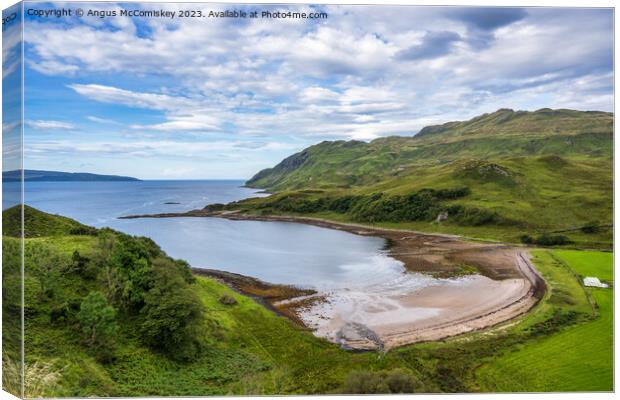 Golden sands of Camas nan Geall, Ardnamurchan Canvas Print by Angus McComiskey