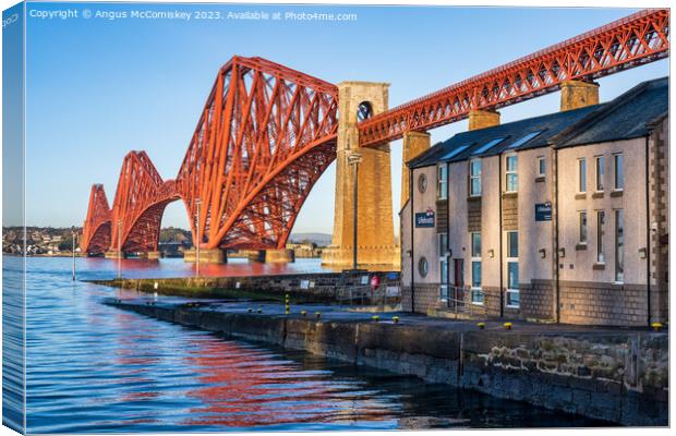 Queensferry Lifeboat Station and Forth Rail Bridge Canvas Print by Angus McComiskey
