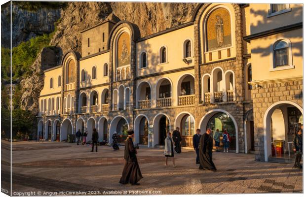 Ostrog Monastery in Montenegro at golden hour Canvas Print by Angus McComiskey