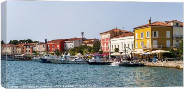 Porec seafront on Istrian Peninsula of Croatia Canvas Print by Angus McComiskey