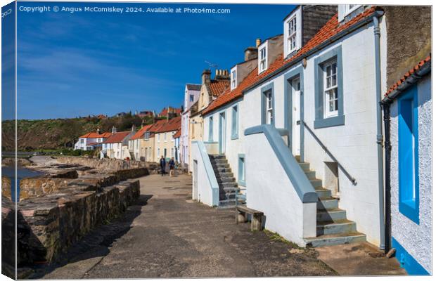 Colourful seafront houses in Pittenweem Canvas Print by Angus McComiskey
