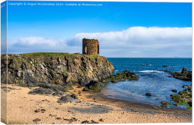 Lady’s Tower on the Fife Coastal Path at Elie Canvas Print by Angus McComiskey