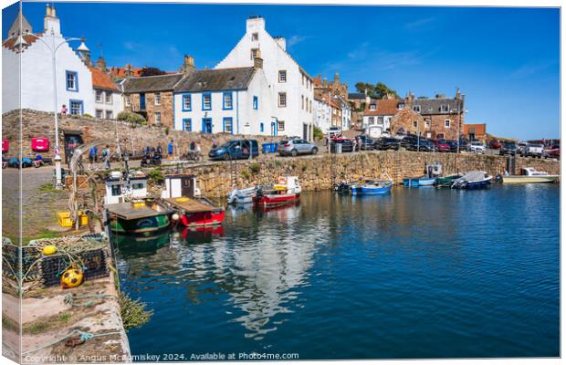High tide at Crail harbour East Neuk of Fife Canvas Print by Angus McComiskey