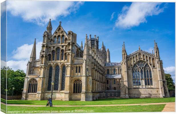 East elevation of Ely Cathedral Canvas Print by Angus McComiskey