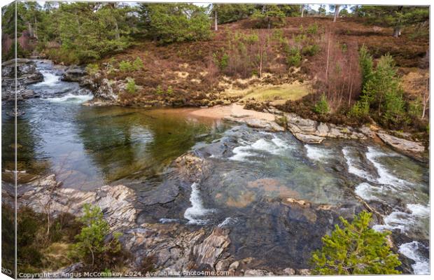 River Lui near Braemar in Royal Deeside Scotland Canvas Print by Angus McComiskey