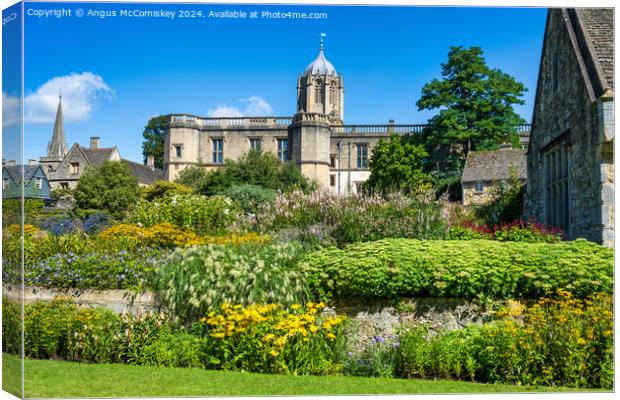 Summer flowers on Broad Walk in Oxford Canvas Print by Angus McComiskey