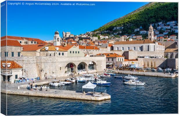 Early morning in Dubrovnik harbour, Croatia Canvas Print by Angus McComiskey