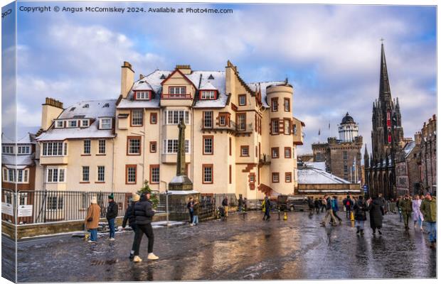 Ramsay Garden Apartments on Castlehill, Edinburgh Canvas Print by Angus McComiskey