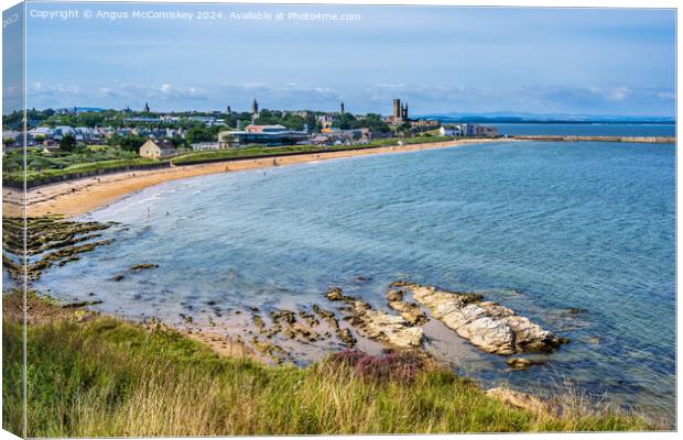 St Andrews East Sands beach in Fife Canvas Print by Angus McComiskey