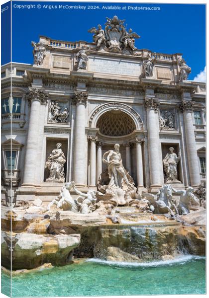 Trevi Fountain and Palazzo Poli in Rome, Italy Canvas Print by Angus McComiskey