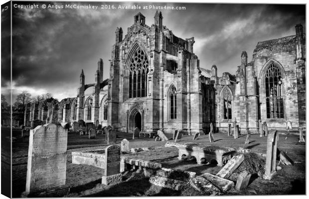 Ruins of Melrose Abbey  Canvas Print by Angus McComiskey