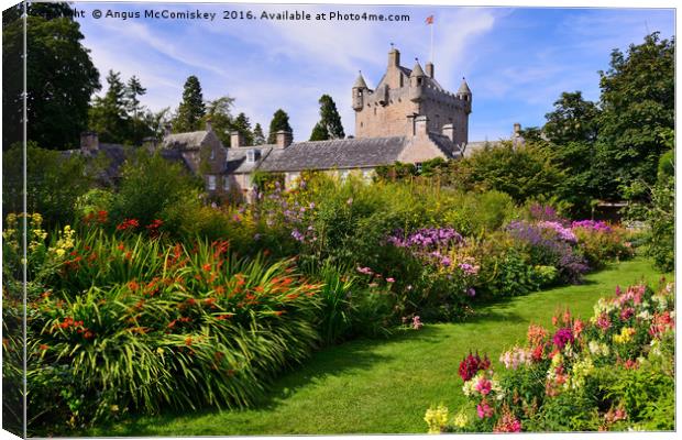 Cawdor Castle and flower garden Canvas Print by Angus McComiskey