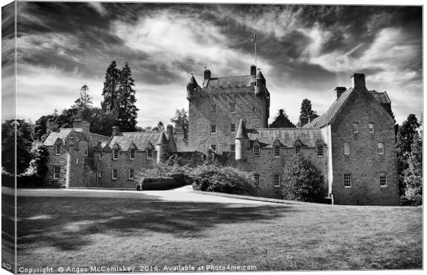 Cawdor Castle mono Canvas Print by Angus McComiskey