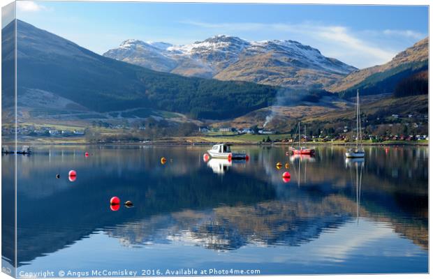 Loch Goil reflections Canvas Print by Angus McComiskey