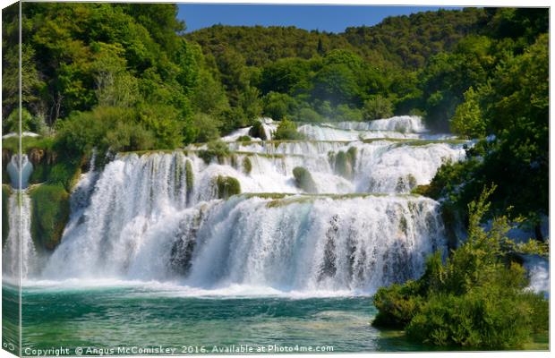 Krka waterfalls Croatia Canvas Print by Angus McComiskey