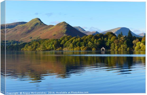 Early morning reflections Derwentwater / Catbells Canvas Print by Angus McComiskey