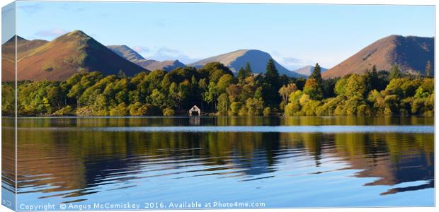 Derwentwater and Catbells panorama Canvas Print by Angus McComiskey