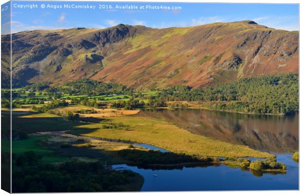 View looking south over Derwent Water Canvas Print by Angus McComiskey