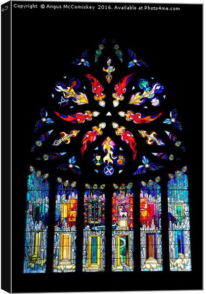 Stained glass window St Michael's Parish Church Canvas Print by Angus McComiskey