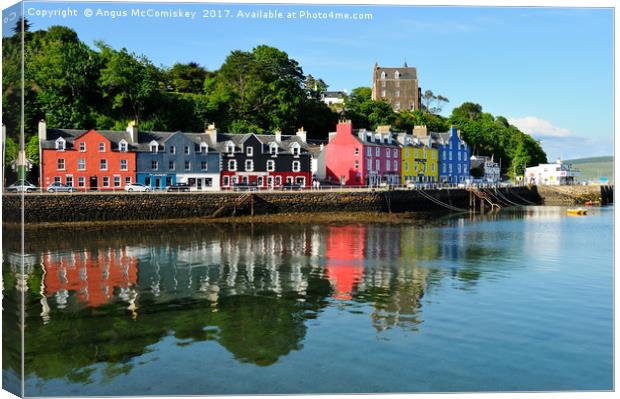 Tobermory waterfront, Isle of Mull Canvas Print by Angus McComiskey