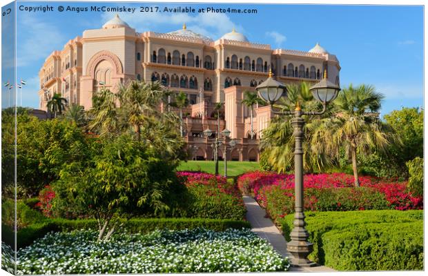 Emirates Palace Hotel Abu Dhabi Canvas Print by Angus McComiskey