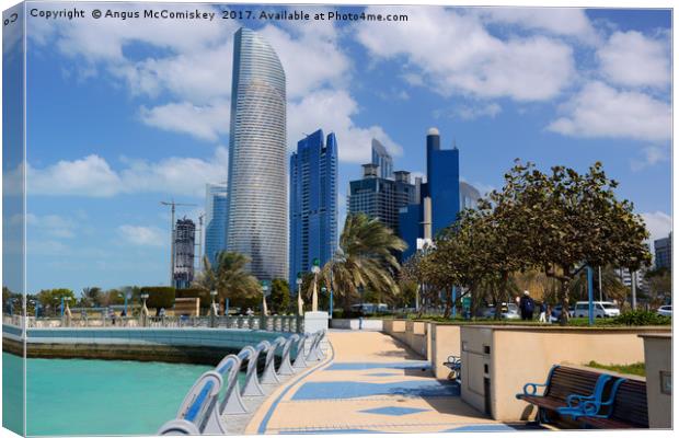 Corniche waterfront Abu Dhabi Canvas Print by Angus McComiskey