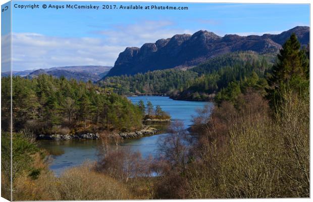 Looking down on Loch Carron from Plockton village Canvas Print by Angus McComiskey