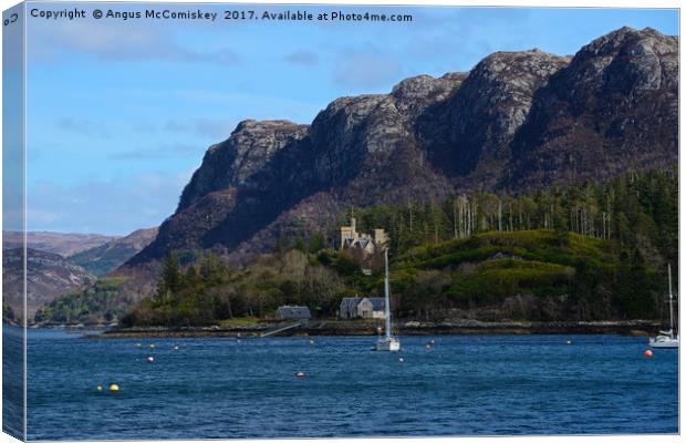 View across Loch Carron from Plockton village Canvas Print by Angus McComiskey