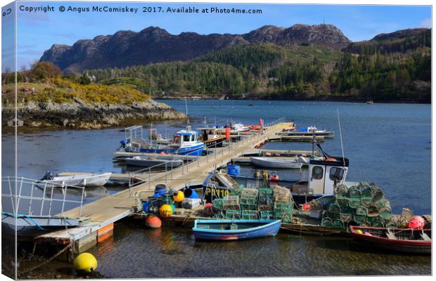 Fishing boats in Plockton harbour Canvas Print by Angus McComiskey