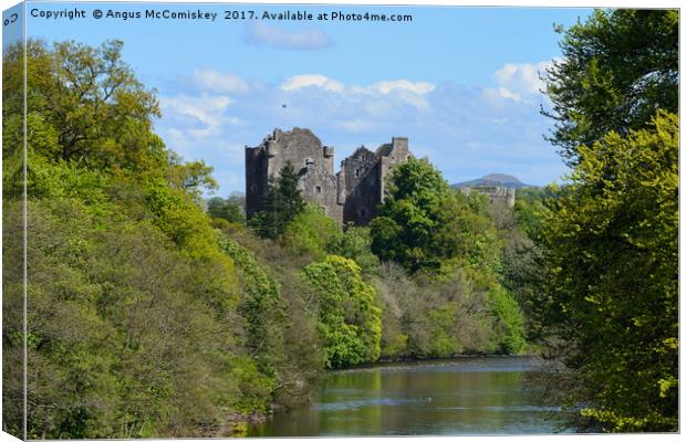 Doune Castle on the River Teith Canvas Print by Angus McComiskey