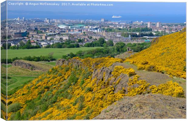The descent from Arthur's Seat via Whinny Hill Canvas Print by Angus McComiskey
