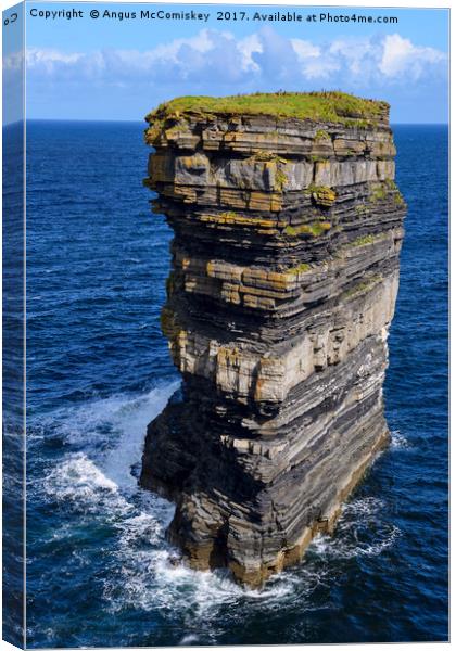 Sea stack Downpatrick Head, County Mayo, Ireland Canvas Print by Angus McComiskey
