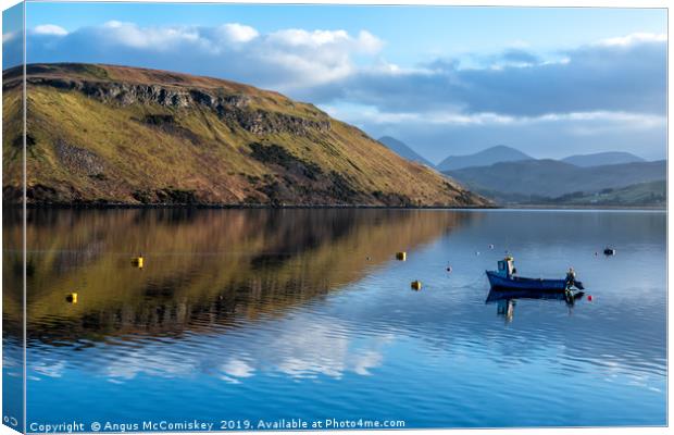 Reflections on Loch Harport on Isle of Skye Canvas Print by Angus McComiskey