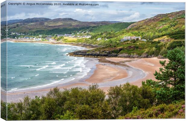 Gairloch Beach looking north Canvas Print by Angus McComiskey