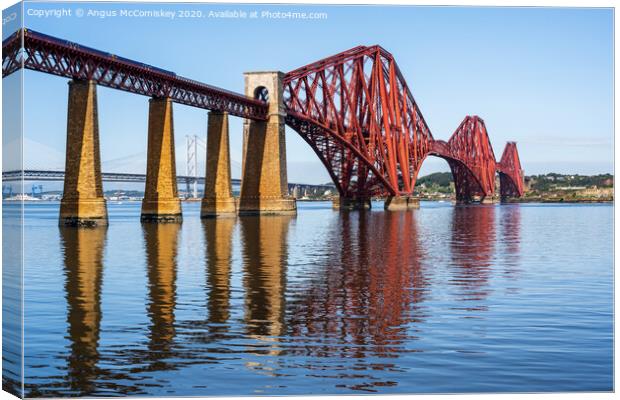 Forth Bridge reflections Canvas Print by Angus McComiskey