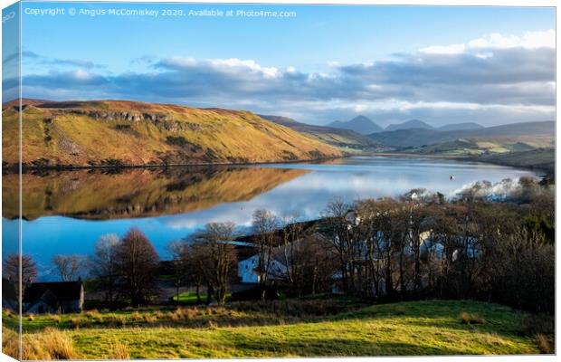 Loch Harport reflections, Isle of Skye Canvas Print by Angus McComiskey